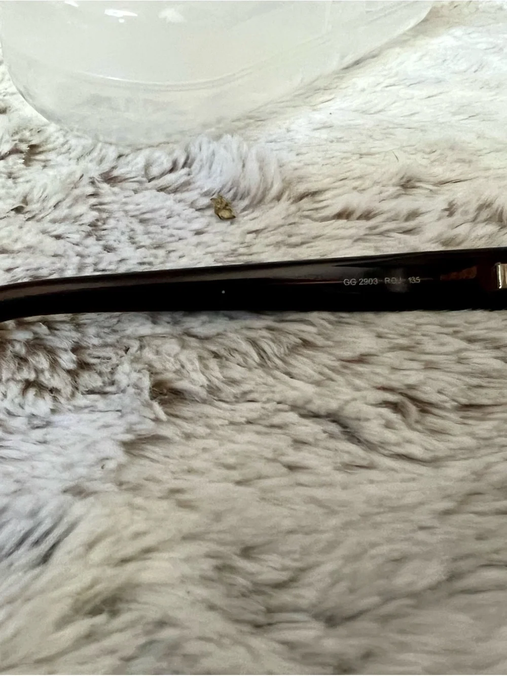 Vintage Gucci Women's Rectangular Metal Frame Glasses in Brown and Gold